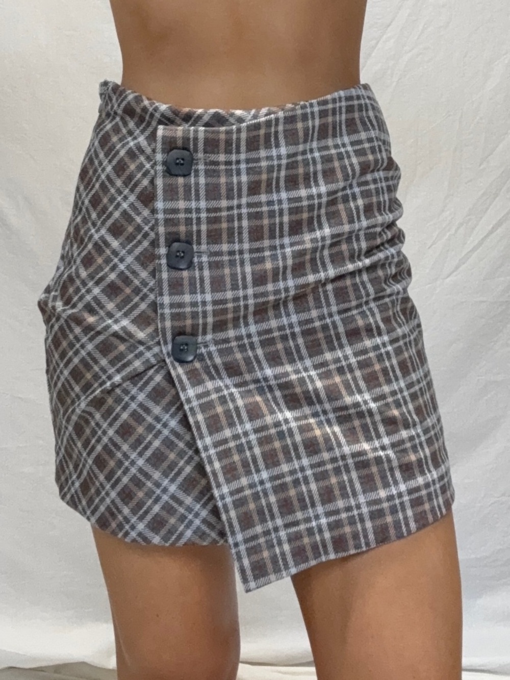 White Birch plaid mini skirt
